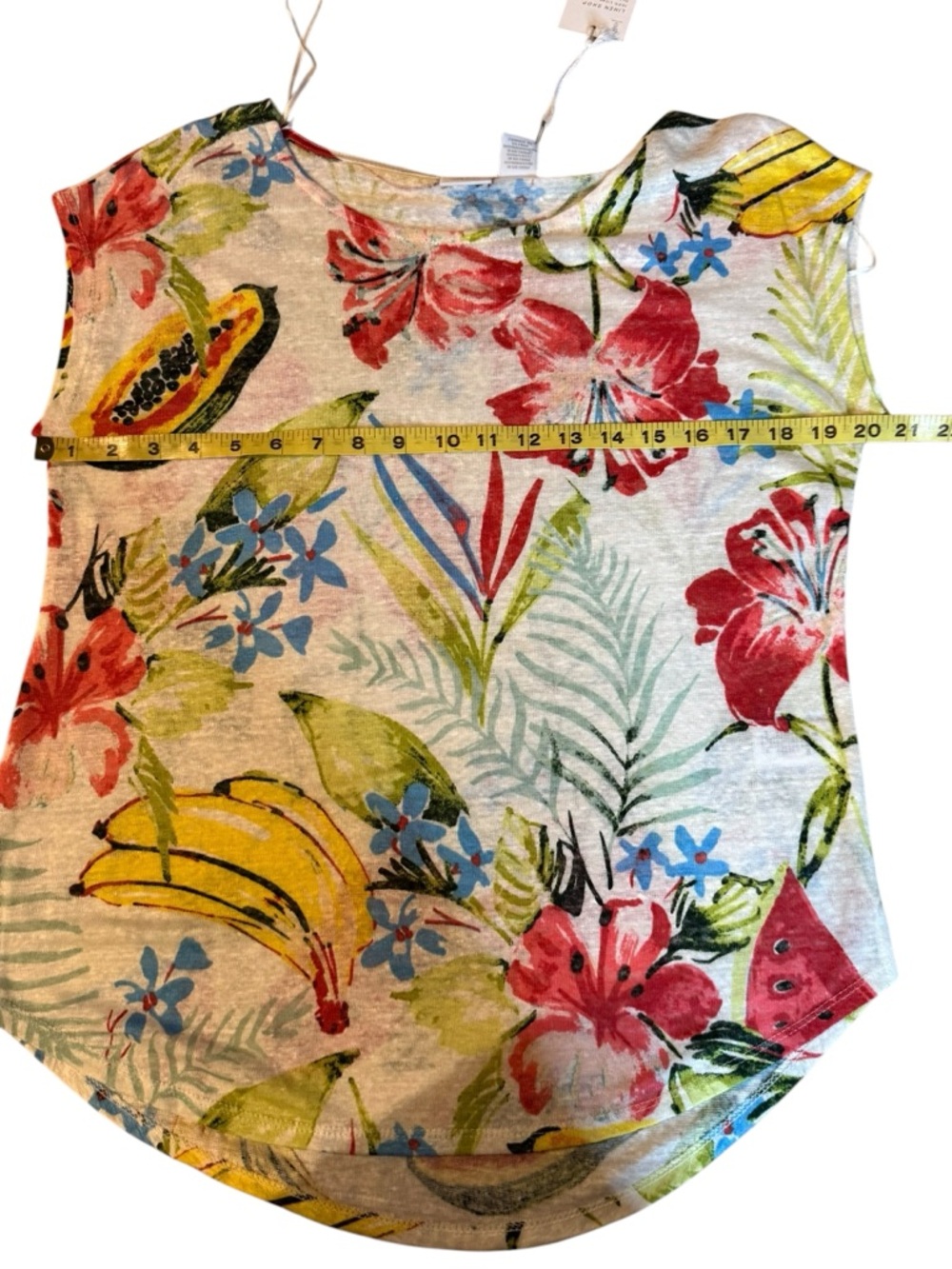 C&C California 100% Linen Tropical Floral Short Sleeve Lightweight Blouse SZ S - Picture 3 of 6